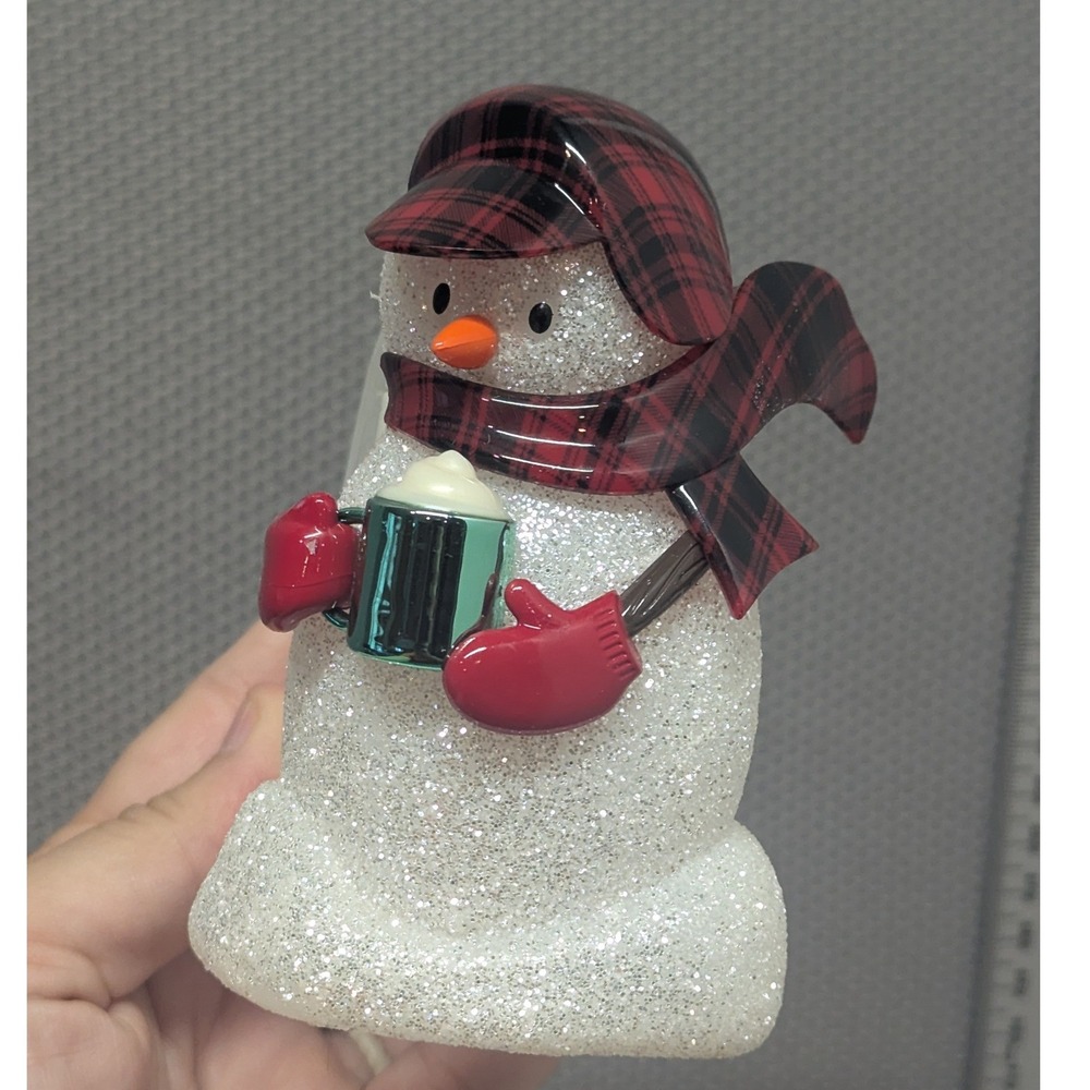 Bath & Body Works Snowman Wallflower Light Up Fragrance Plug Red Plaid Holiday